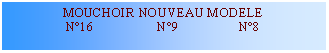 Zone de Texte: MOUCHOIR NOUVEAU MODELE                  N16                   N9                  N8